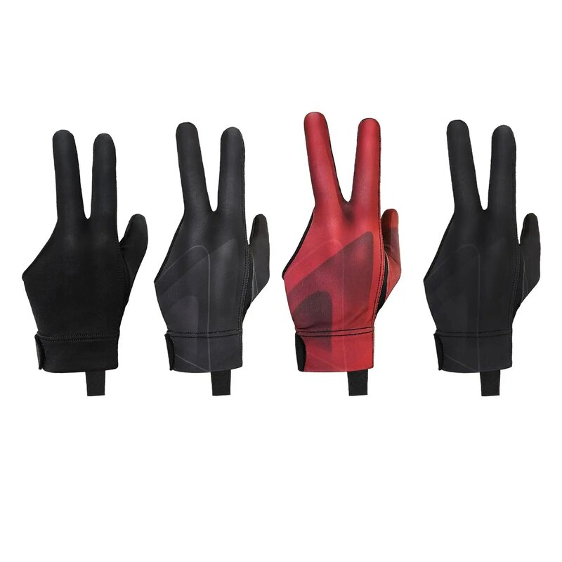 Перчатки для бильярда с тремя пальцами, перчатки для игры в пул впитывает пот, Нескользящие рукавицы для бильярда, перчатка для снукера, для мужчин и женщин, для левой руки