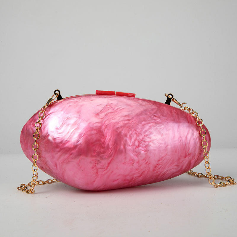 Perłowe akrylowe torby wieczorowe projektant luksusowa kopertówka torebka Mini damski portfel łańcuszek muszelkowy Crossbody na ramię torebka na przyjęcie weselne
