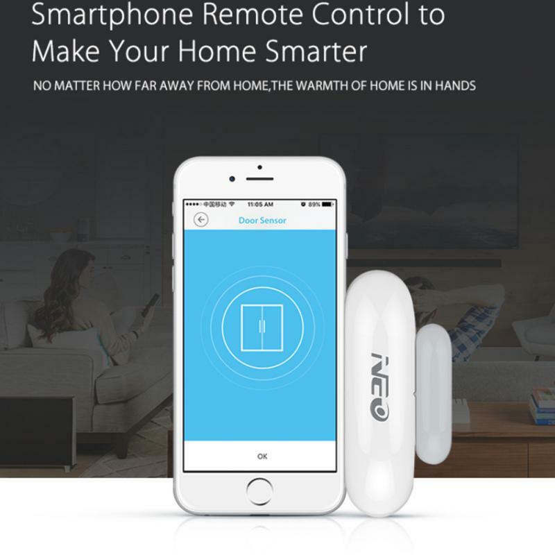 Tuya-Wifi 도어 및 윈도우 센서 열기/닫기 감지기 모니터, 원격 제어 보안 보호 Smartlife 지원 Alexa Google