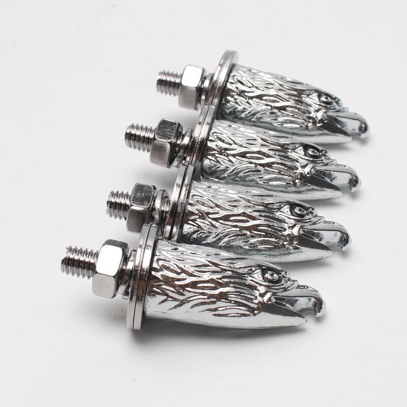 4PCS Chrome Motorcycle Metal Decorative License Plate Frame Eagle Head Bolt Windshield Seat Screw For Harley Chopper Cafe Racer