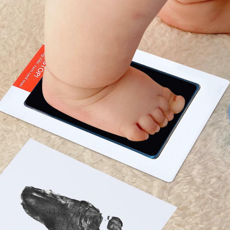 Kit de almohadillas de tinta de mano y huella de bebé, Kit de impresión sin tinta, seguro y resistente, Kit de huella de mano sin tinta