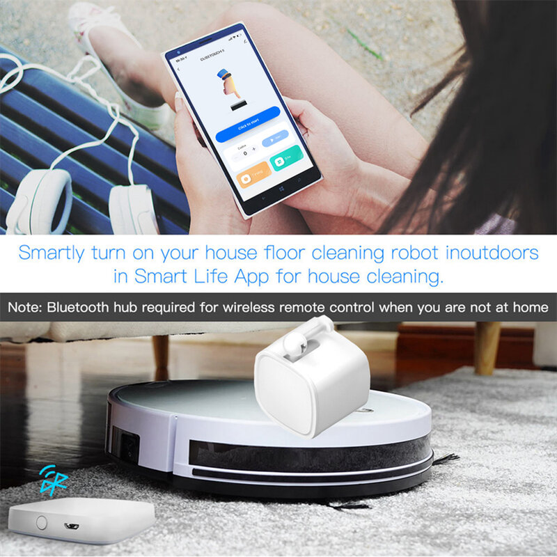 Tuya สมาร์ทบลูทูธที่เข้ากันได้กับปุ่มสวิตช์หุ่นนิ้วมือดันอัตโนมัติสมาร์ทโฮมแอปชีวิตเสียง Alexa Google Home