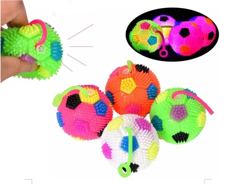 Bouncy Squeeze Massage Toys Light Up Anti-stress Toys Flashing Spikly Ball Bouncy Squeeze Massage With Screams for cat