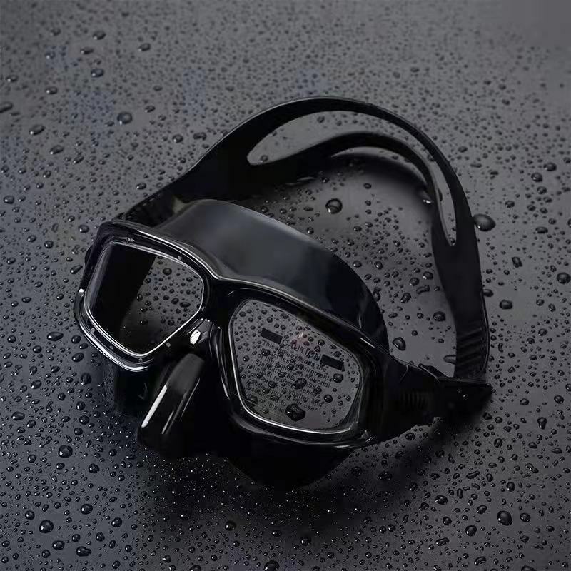 Masque de plongée avec miroir de surface 3/4 gratuit, lentille anti-buée, équipement de plongée en apnée, haute définition
