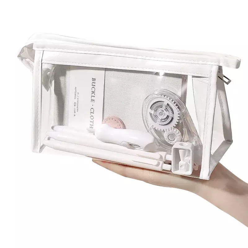 1PC กันน้ำขนาดใหญ่ Tas Kosmetik Clear ฤดูร้อนอุปกรณ์จัดเก็บเครื่องสำอางค์กระเป๋าอุปกรณ์สาวโปร่งใสดินสอกรณี