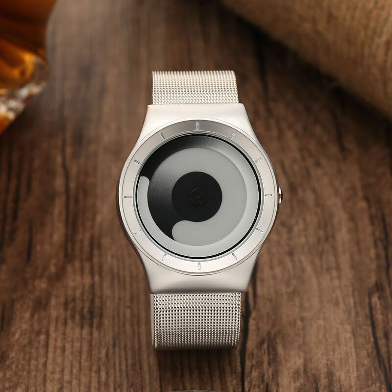 Gorben Creative Color Rotating Dial Men's Watch Especial No-Pointer Design Tendência Versátil Relógio de Presente dos homens 2023 novo QP017