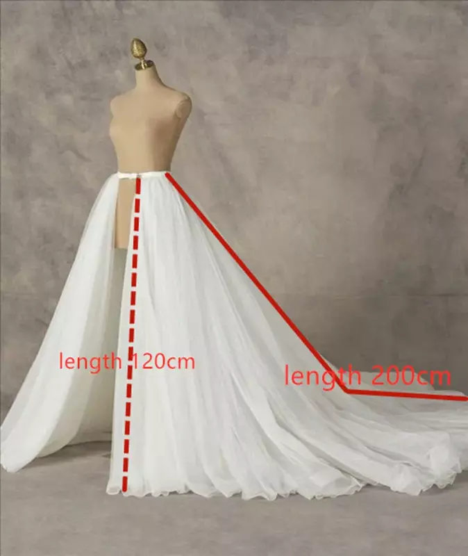 Съемная Свадебная юбка, тюлевые нарукавники, длинное Бальное Платье, Свадебные аксессуары на заказ