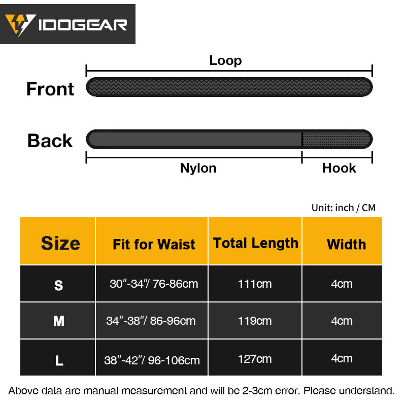 IDOGEAR-Men's Tactical Inner Belt, LoopLiner Belts, cintura Belt Loop, 1.7 ", 3425