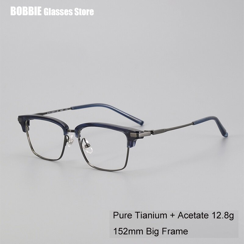 2023 Mode japanische große quadratische Titan Acetat Brille Rahmen Männer Retro Myopie verschreibung pflicht ige Brillen Frauen lesen Brillen