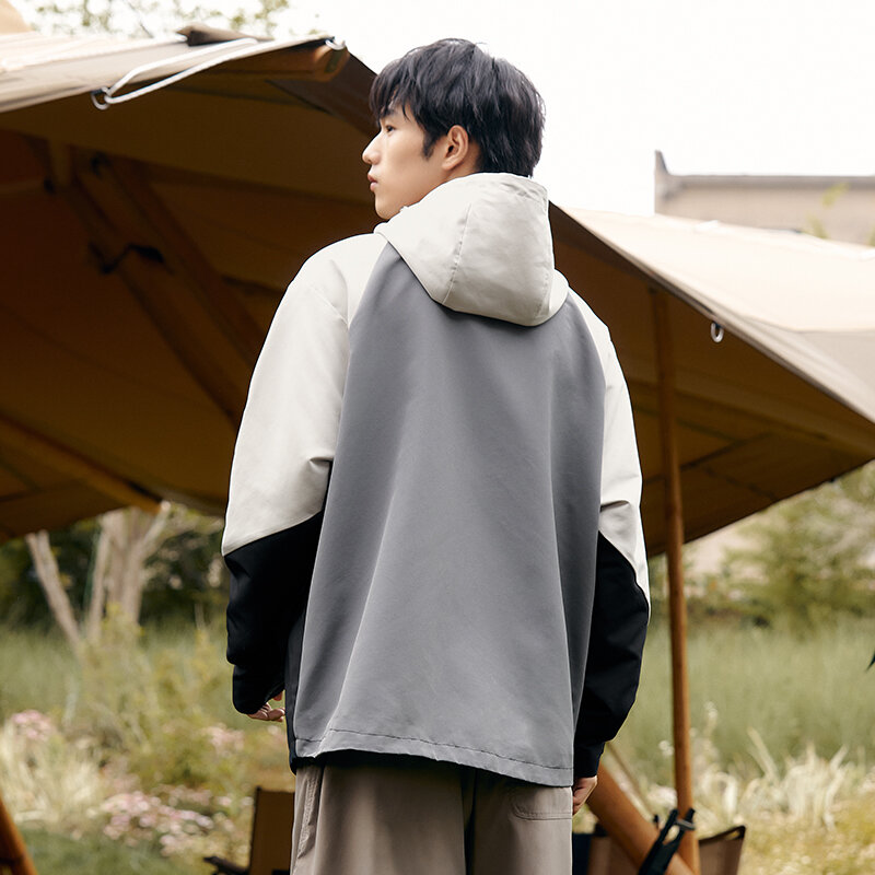 Semir-Chaqueta holgada con capucha para hombre, chaqueta de empalme con gradiente, ropa de calle con tecnología a prueba de tres, novedad de otoño, 2023