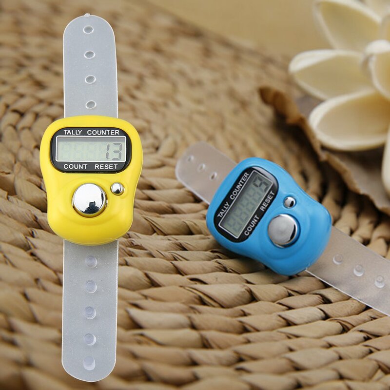 1PCS Creative Stitch Marker Row Counter LCD Electronic Digit Finger Ring Digital Tally Counter Clicker Timer