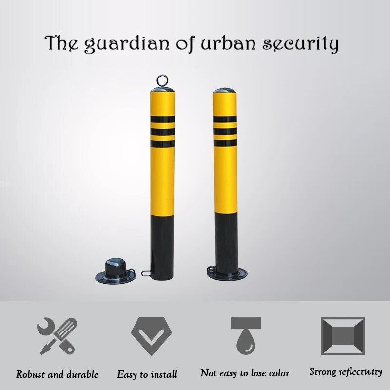 LHX-HD-LZ 76 * 600 parking lock reflective warning column isolation column parking pile movable road pile top with circle