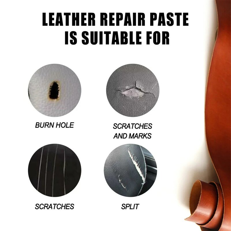 60ml Car Care Leather Skin Refurbish Repair Tool Auto Seat Sofa Coats Holes Scratch Cracks Restoration Cream Repair Paste
