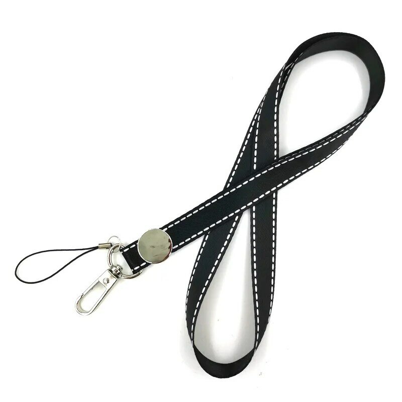 Black Color Lanyard Neck Strap Art Anime Fashion Lanyards Bus ID Name Work Card Holder Accessories Decorations Kids Gifts