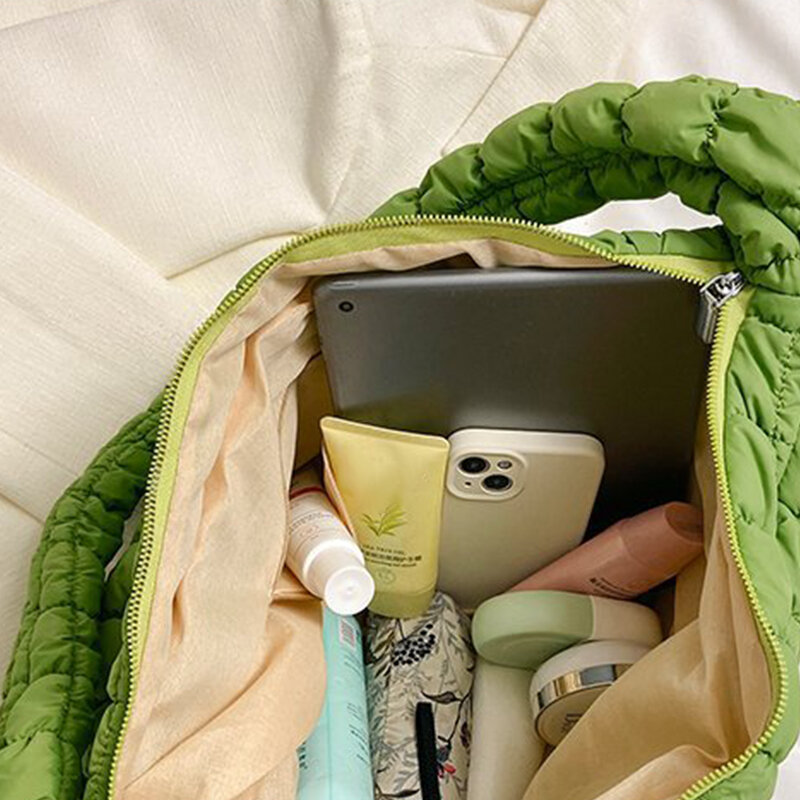 Корейская новая складная сумка в форме облака, универсальная модная ручная сумка на одно плечо для пельменей, вместительная Хлопковая женская сумка
