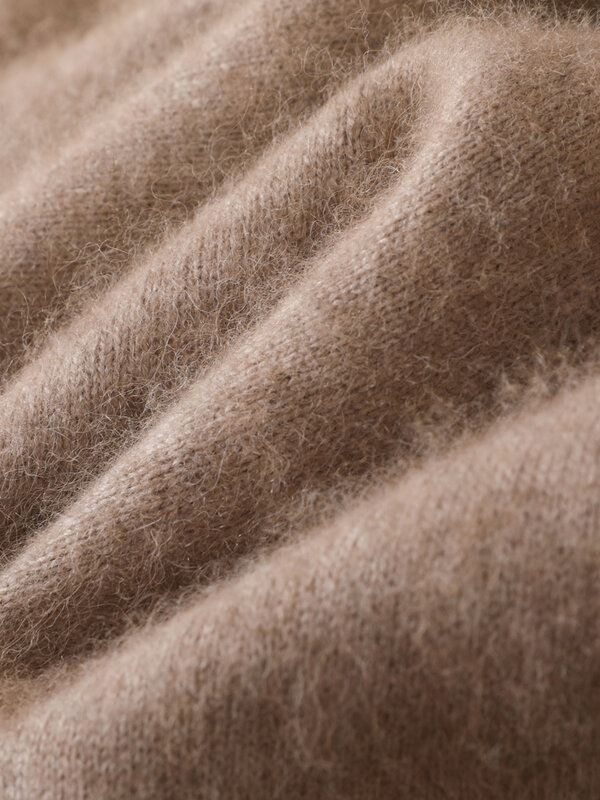MVLYFLET-suéter de Cachemira de visón con cuello en V para hombre, Jersey de punto de gran tamaño, Tops de manga larga, jerséis de alta gama, novedad de invierno, 2024