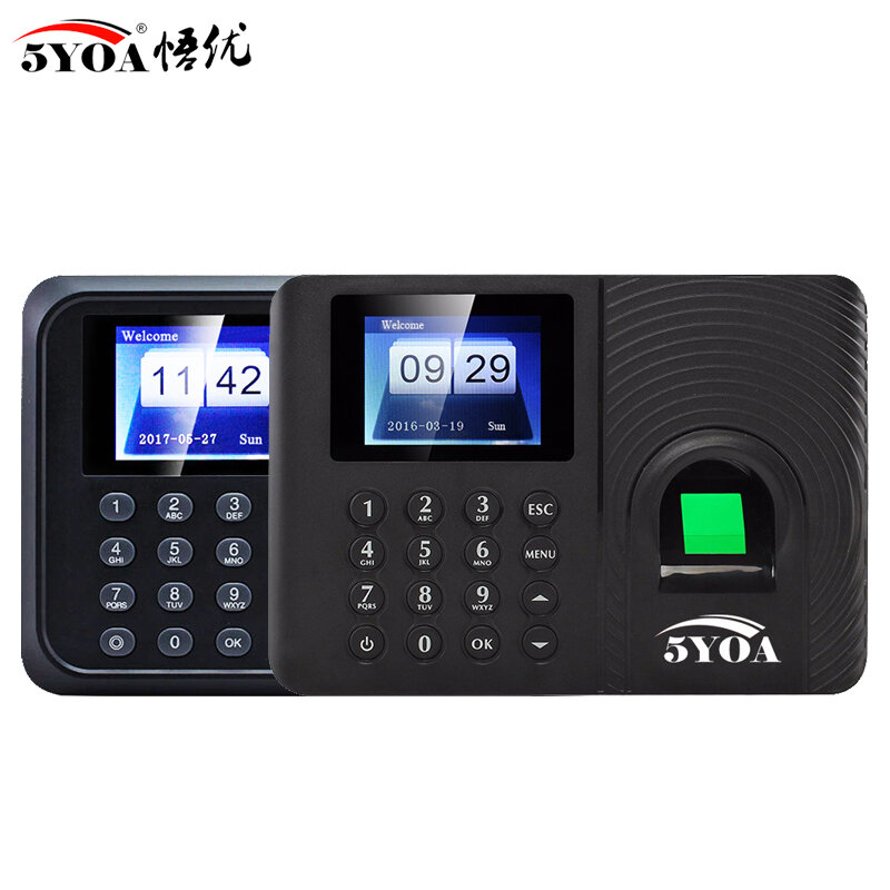 Eletrônico biométrico Fingerprint Time Recorder, gravador de relógio, dispositivo de reconhecimento do empregado, 5YOA, A10, A01