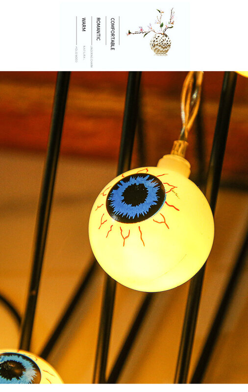 1.5 متر 10 أضواء سلسلة ضوء هالوين عيون الجمجمة شبح سلسلة أضواء حفلة مسكون البيت بار ديكور الرعب جو الدعائم