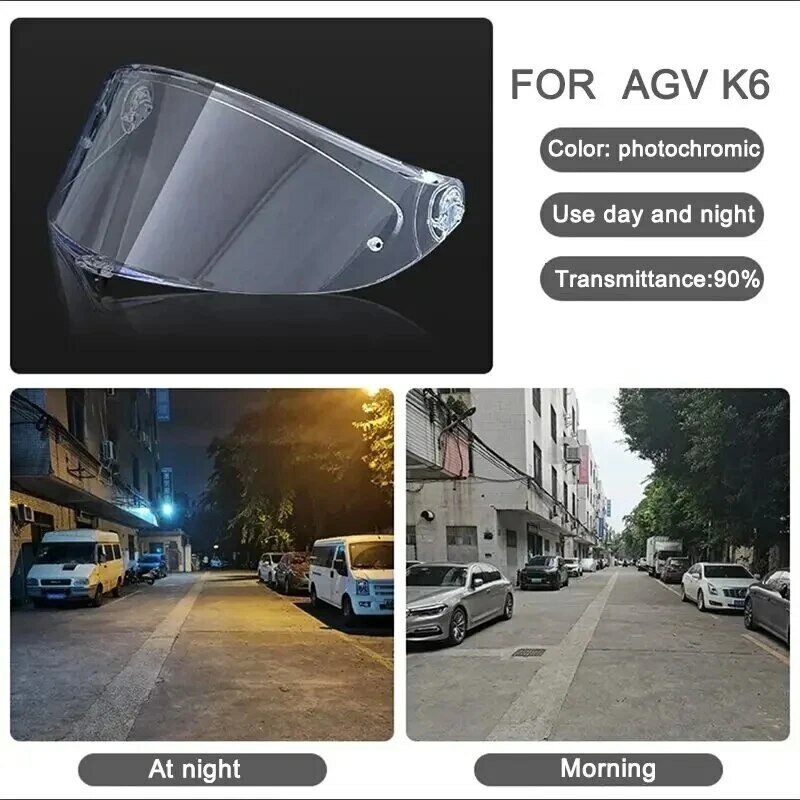 Visera fotocromática para AGV K6 K6s, gafas de casco, protector de pantalla, parabrisas, accesorios, piezas, lente autocrómica