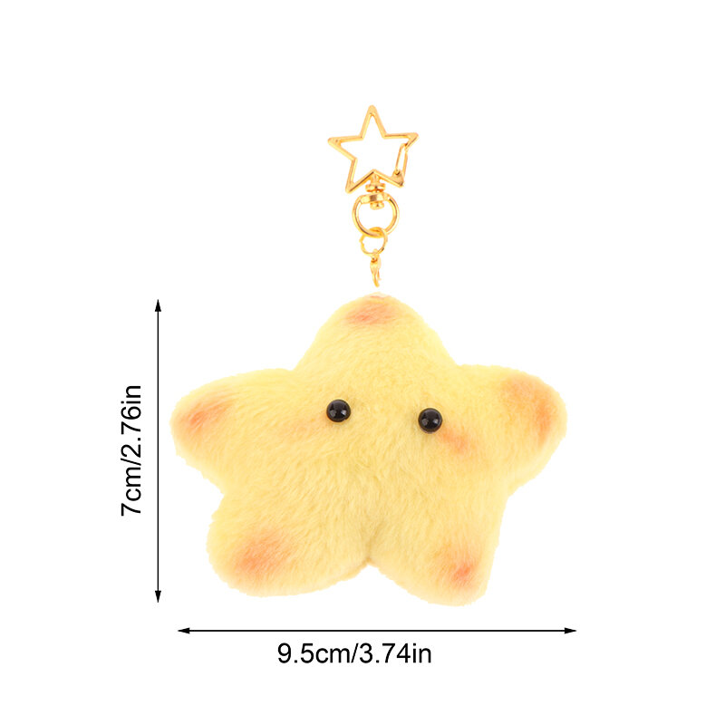 1Pc Interesting Little Star Plush Funny Pendant Cute Keychain Accessories Squeaking Endorsement Bag Lovely Doll Key Ring