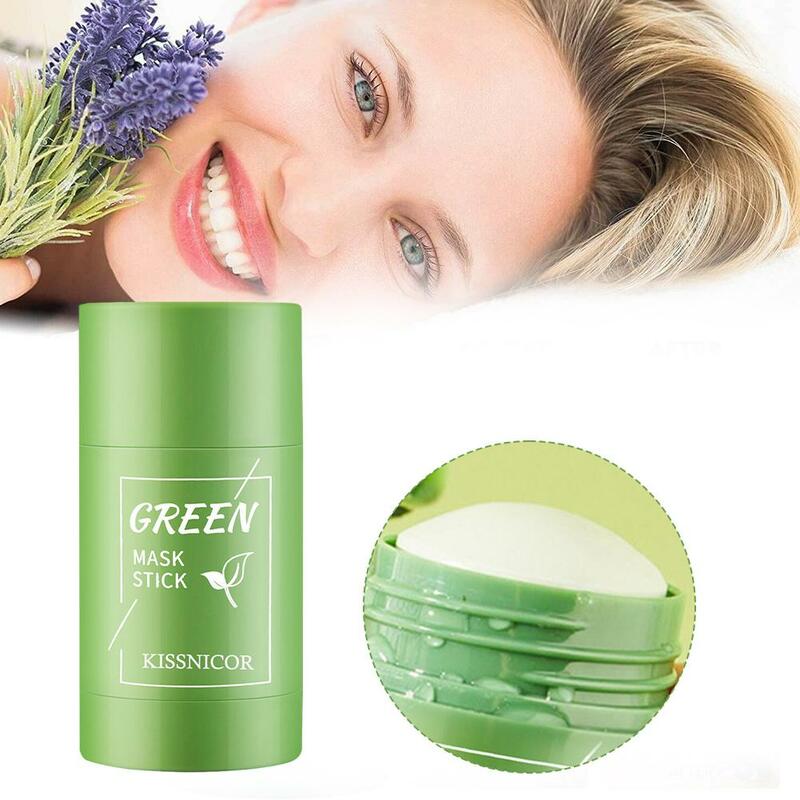 Chá verde máscara sólida para meninas, limpeza profunda lama, controle de óleo, máscaras anti-acne, argila purificante, vara, 1 pc, 2 pcs, 3 pcs