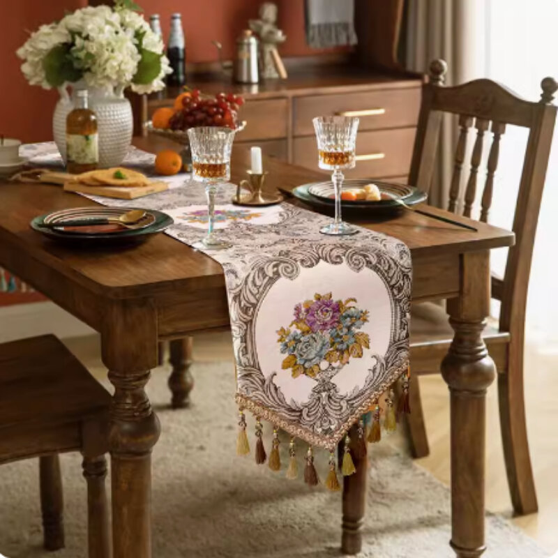 Amerykańska retro luksusowa flaga stołowa w stylu wiejskim Wysokiej klasy obrus do salonu Europejski wysokiej klasy ręcznik na stolik kawowy