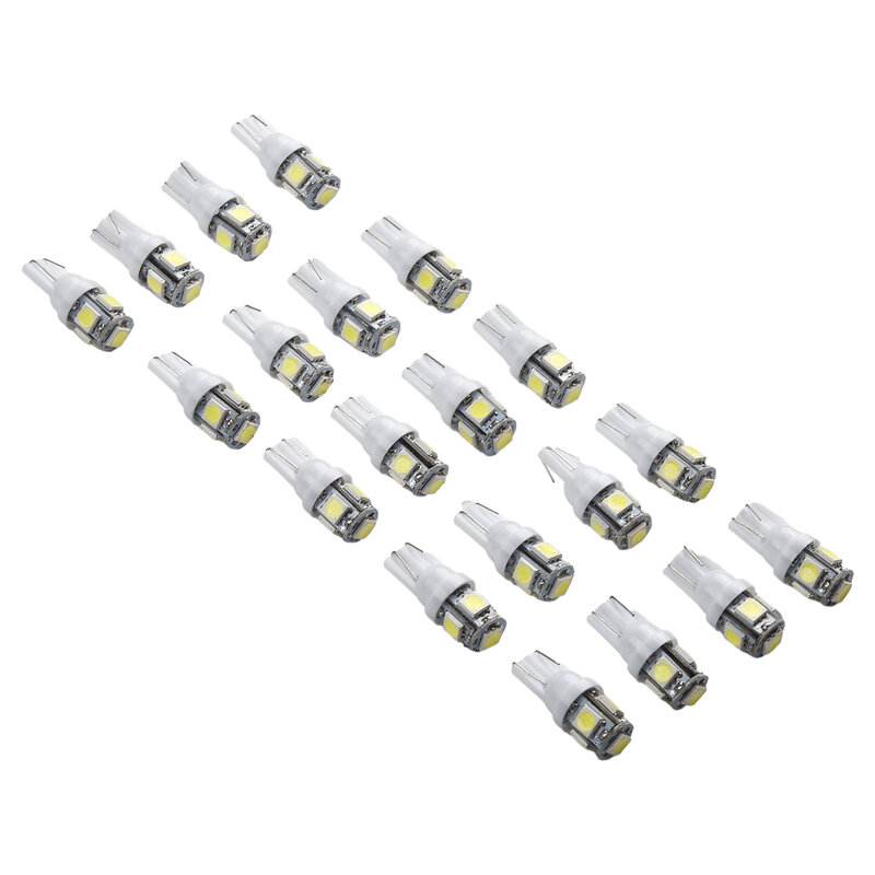 T10 Car Lights 5050 5-SMD White License Plate Interior Reading 6000K Anti-vibration Replacement Practical Durable