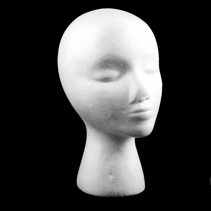 DUNI/ Tête de Mannequin Femelle en Mousse (Polystyrène), Exposant pour Casquette, Casque, 4x27.5x52cm