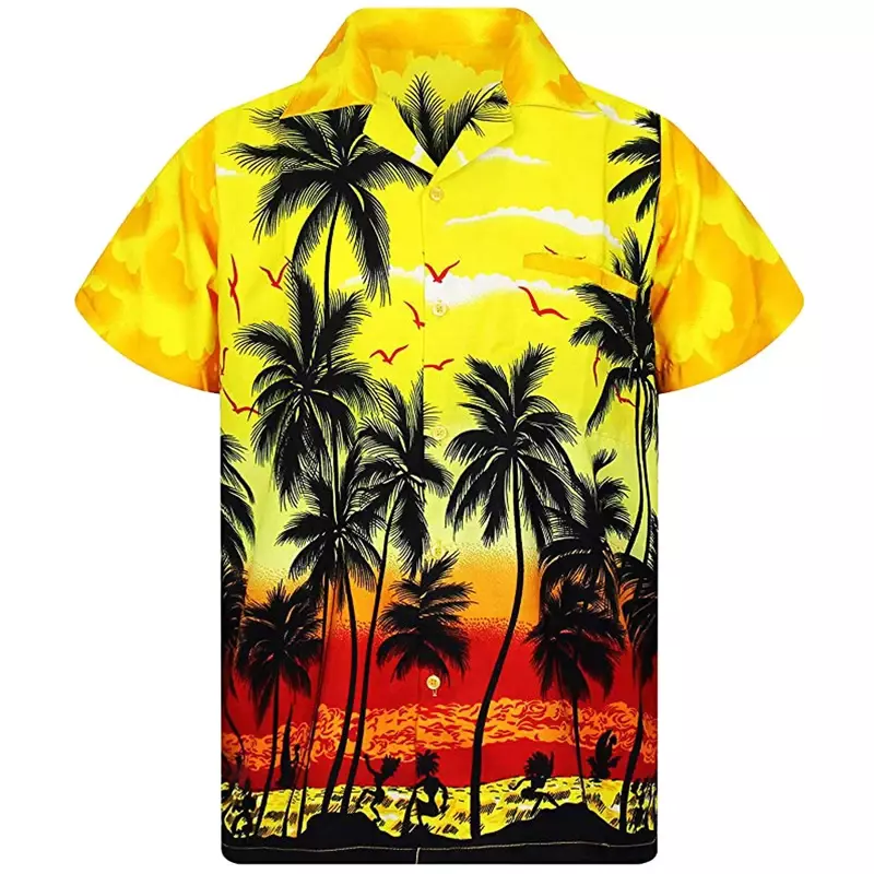 เสื้อเชิ้ตลำลองสไตล์ฮาวายกระดุมแถวเดียวพิมพ์ลาย3D เสื้อเชิ้ตผู้ชายสำหรับฤดูร้อนเสื้อเสื้อผ้าหน้าร้อนชายหาด