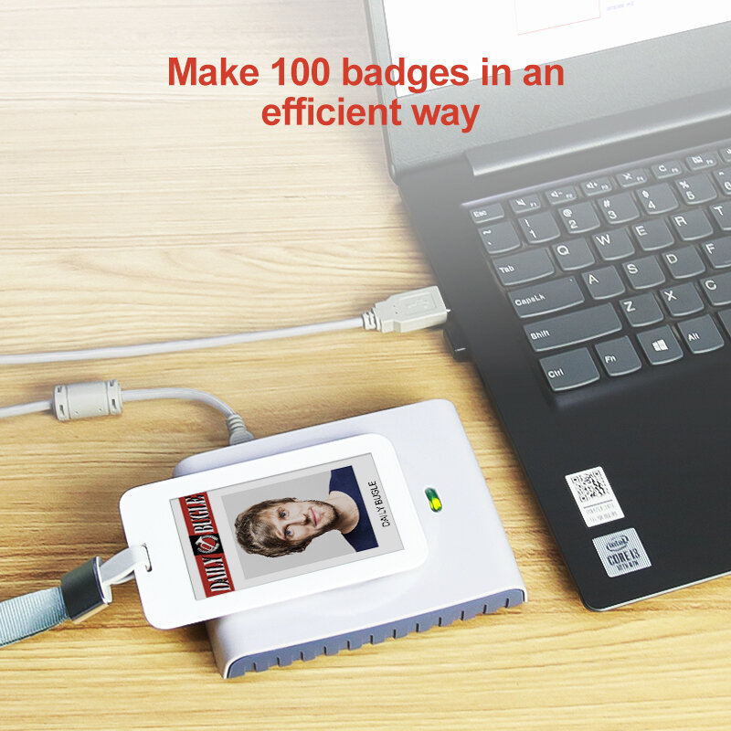 Tarjeta de trabajo NFC inteligente pasiva, papel electrónico, pantalla de tinta electrónica, insignia de empleado, tarjeta de identificación inteligente, 3,7