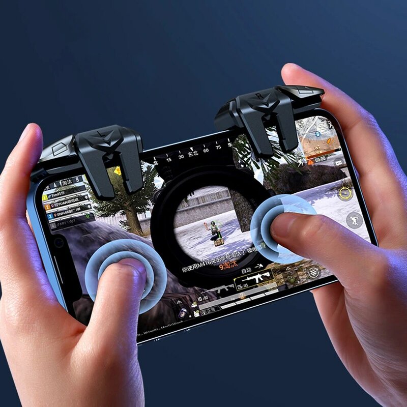 G21 Mobile Phone Game Trigger Gamepad Joystick 6-Finger Aim Shooting L1 R1 Key Button Game Fingertips For PUBG Game Controller