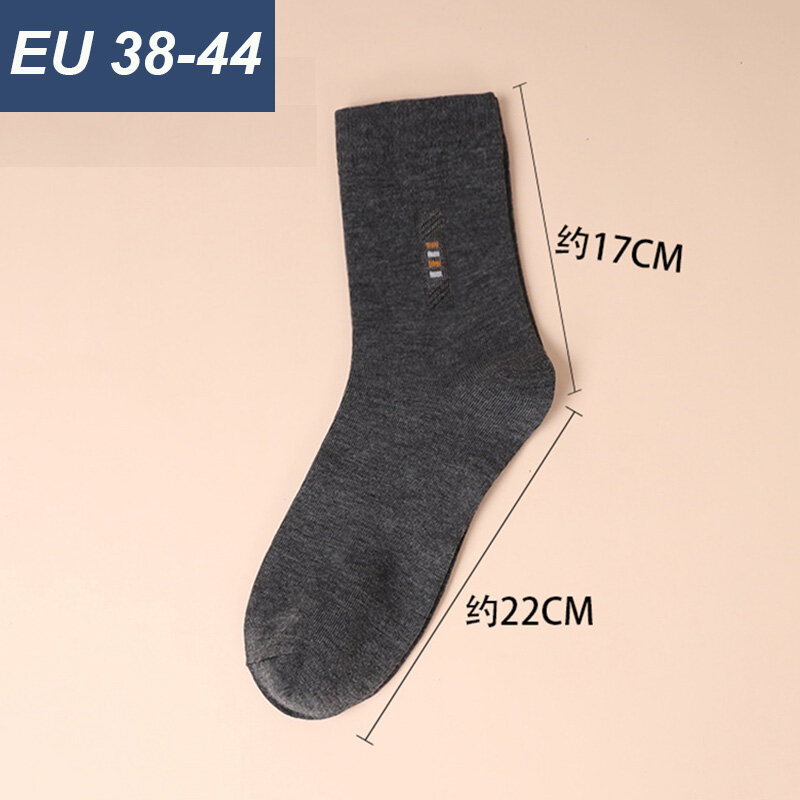 5 pasang/lot kaus kaki tebal Fashion pria kaus kaki katun Mid Tube deodoran bernapas empat musim kualitas tinggi EU 38-44