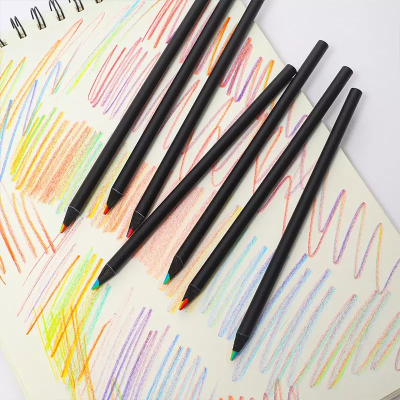 Tęczowy kolor mieszanka ołówków 7-kolory wkład o grubości 3mm trwały obraz color ołówek miękki warstwowy zaawansowany rysunek z magiczny długopis ołowiu