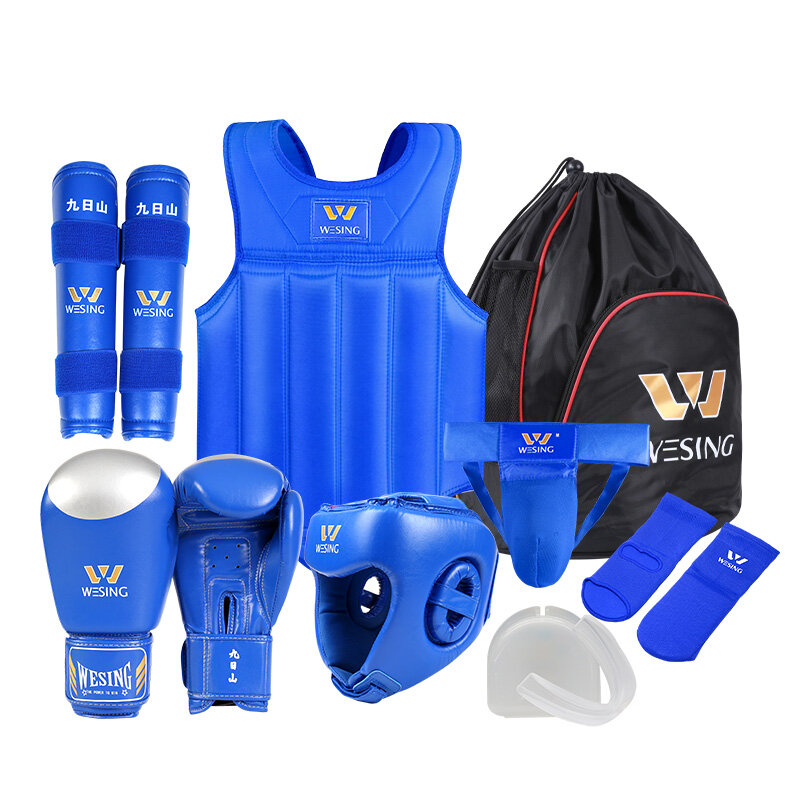 Wesing Sanda ชุดเกียร์สำหรับผู้ชายผู้หญิง8 Pcs มวย MMA Protector เกียร์ Sanda การแข่งขันการฝึกอบรมอุปกรณ์