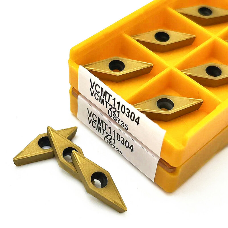 Токарная пластина VCMT110304 VP15TF VCMT110304 UE6020 US735 с ЧПУ, ТОКАРНЫЙ И Фрезерный инструмент VCMT 110304, карбидная вставка
