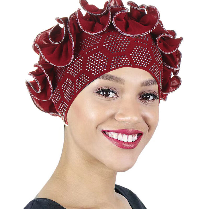 2023 Modestil afrikanische Frauen einfarbig Headtie afrikanische Kappen Turban Kopftuch Kopf wickel für Frauen muslimische Mode Hijab