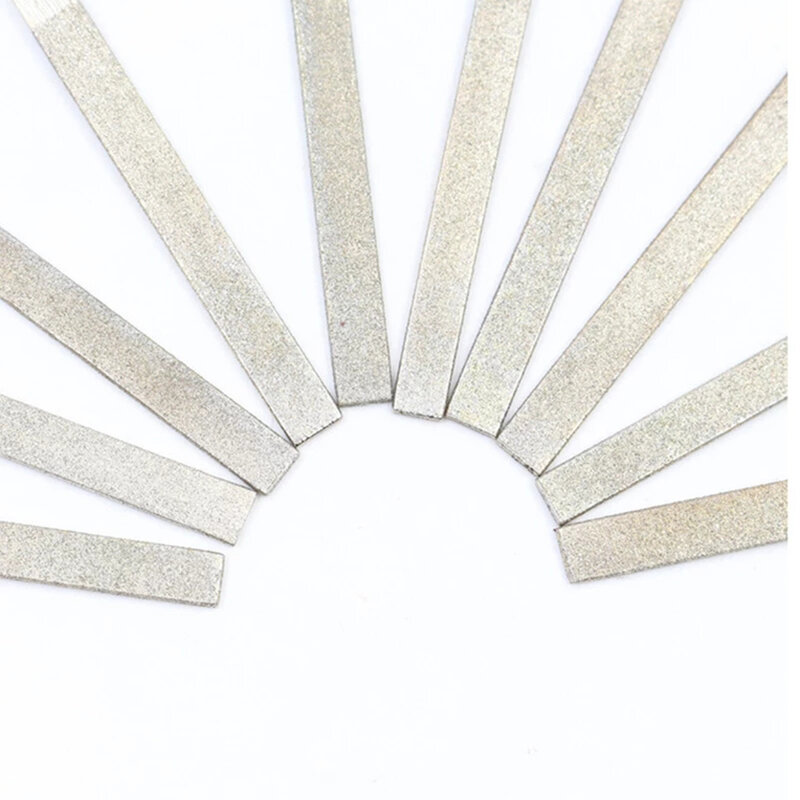 Naaldvijlen Set Mini Naaldvijlen Binnen 10 Stks/set Gegalvaniseerd Diamant Plat Slijpen Rood + Zilver Hoge Kwaliteit