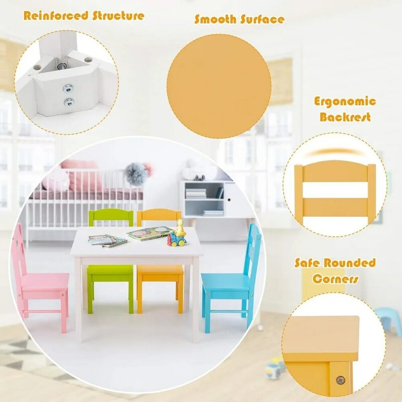 Conjuntos de Móveis, Mesa e Cadeiras para Crianças, Hora do Lanche, Artes e Artesanatos, Lição de Casa