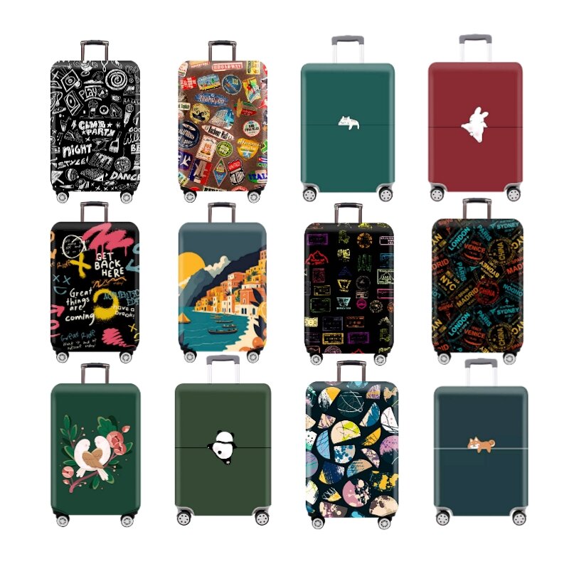 Плотный эластичный мультяшный защитный чехол для багажа, чехол на молнии для сумки 18-32 дюйма, чехлы для чемоданов, чехол на колесиках, аксессуары для путешествий