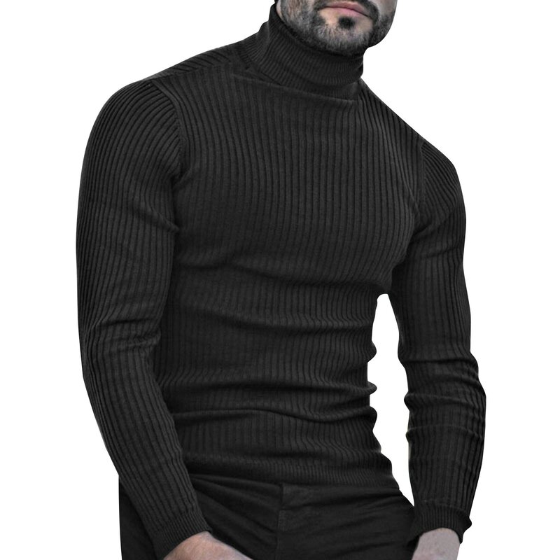 Herbst und Winter Roll kragen pullover warme Mode einfarbige Herren pullover schlanke Pullover Herren gestrickt Basic Bottom ing Shirt
