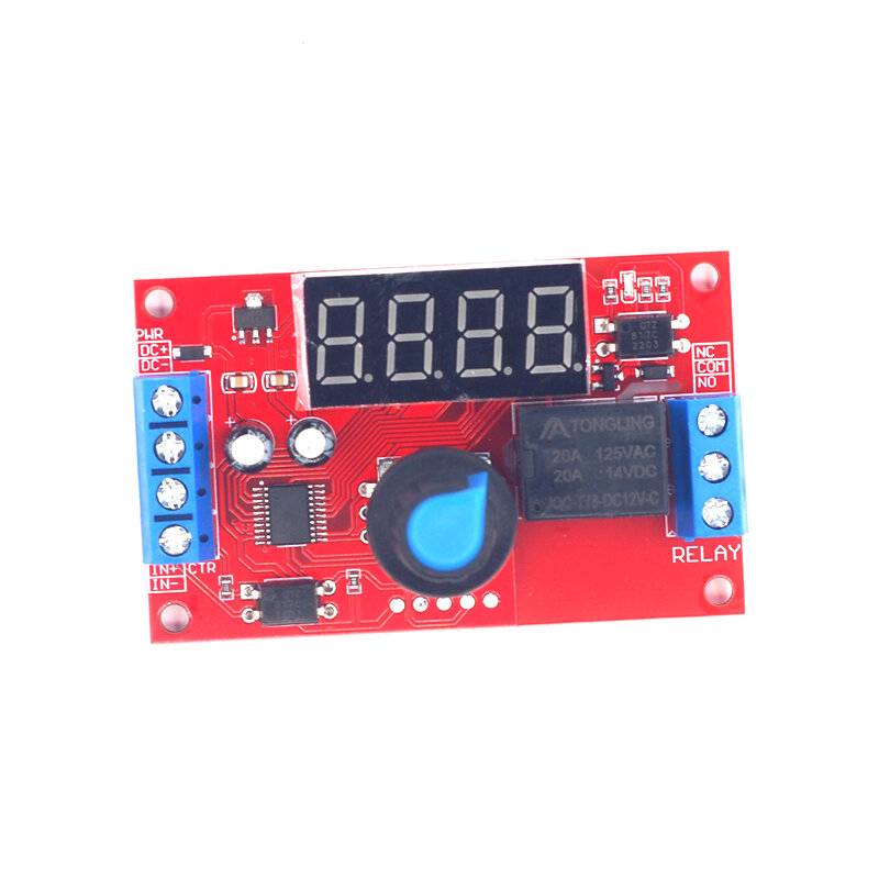 Delay time relay module 5V12V24V timing programmable optocoupler isolation pulse cycle power-off trigger