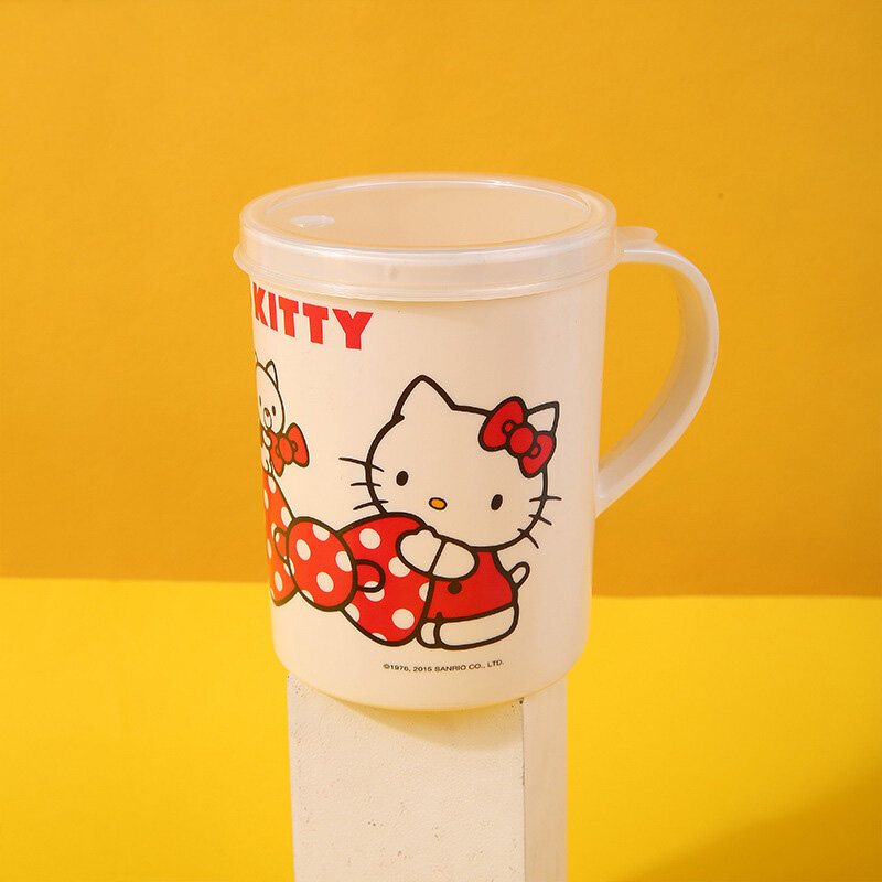 Santio Hello Kitty 390มล. ถ้วยน้ำดื่มสำหรับเด็กทนทานต่อการตกหล่นถ้วยสำหรับเด็กเกรดอาหารแก้วน้ำน่ารัก