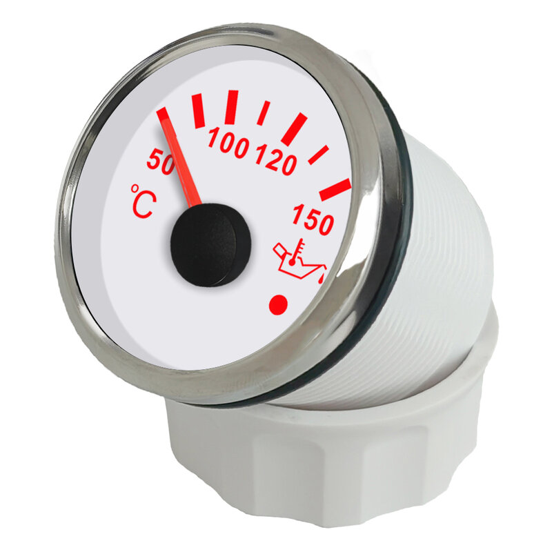 ELING 9-32V 52mm pengukur suhu minyak, pengukur suhu minyak 50-150 ℃ dengan lampu latar merah dan Alarm lampu untuk mobil perahu Yacht sepeda motor Universal