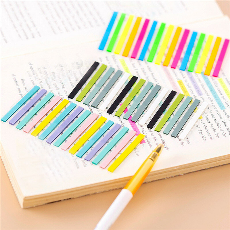 300pcs Reading Aid Highlight Sticker Transparent Fluorescent Index Tabs Flags Stationery School Office Supplies