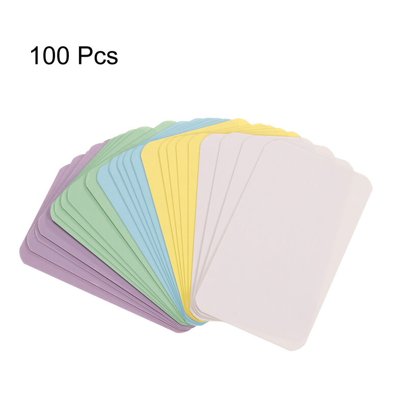 100 buah kartu kertas Kraft 90x54x0.3mm kartu bisnis kosong pesan catatan terima kasih kartu menulis Label pembatas buku kartu belajar