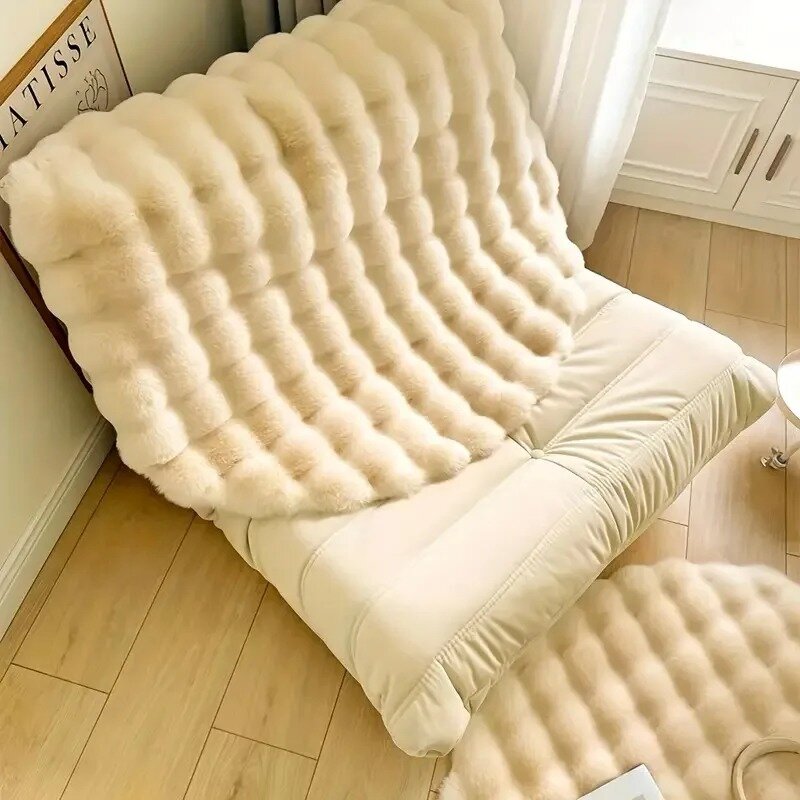 Bubble Fleece Fabric Carpet Round Simple Solid Color Premium Soft Fluffy Rugs Furry Warm Cute Indoor Decorative Carpet,Anti-Slip