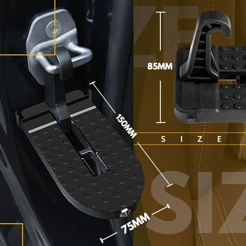 Foldable Car Roof Rack Step Car Door Step Multifunction Universal Latch Hook Auxiliary Foot Pedal Aluminium Alloy Safety Hammer
