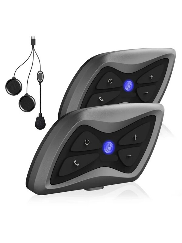 Apeedoo-auriculares intercomunicadores T6 Plus para casco, Radio FM, GPS, impermeable, 1,5 km