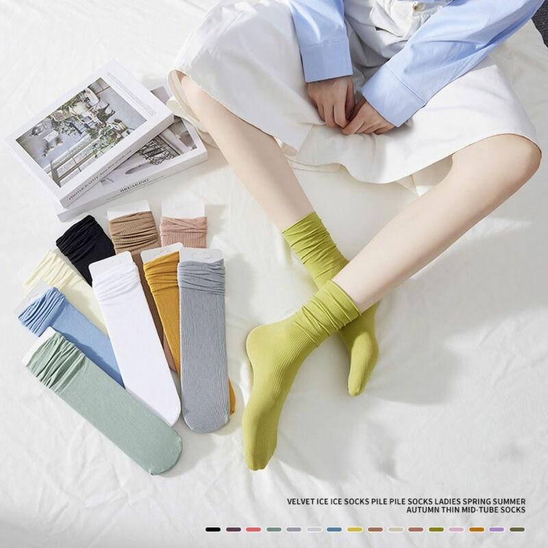 Calcetines cortos transpirables de plástico, medias suaves, informales, de Color sólido, novedad