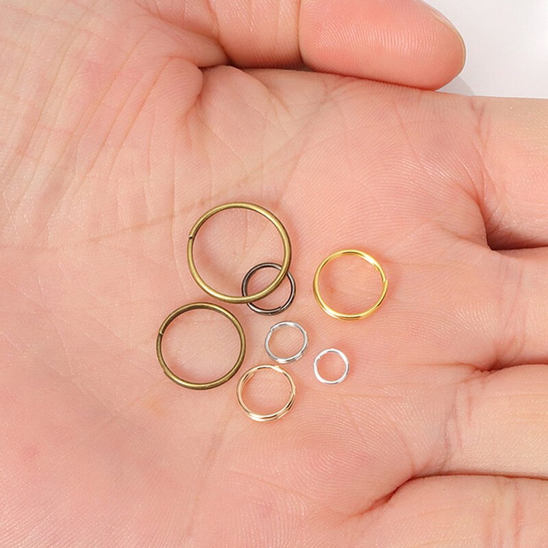 200pcs Key Rings Open Jump Split Rings Double Loops Circle Keychain Ring Holder Connectors for Keychain Jewelry Making Wholesale